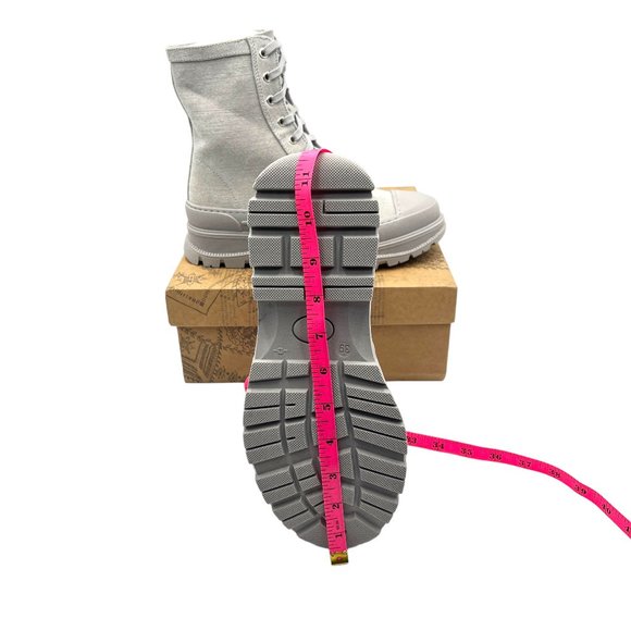 Free People Camp Out Canvas Lace Up Boots Size 39 - Picture 12 of 15